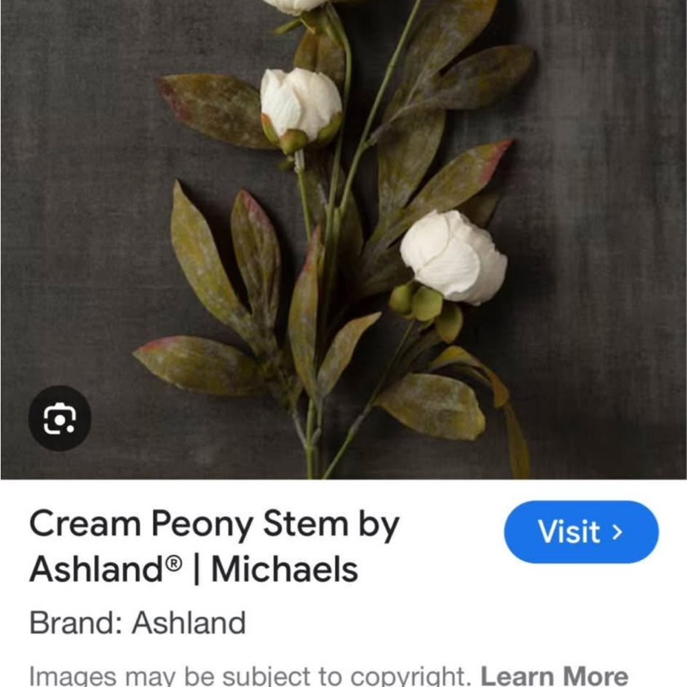 Ashland Cream and Green Faux Floral Accent